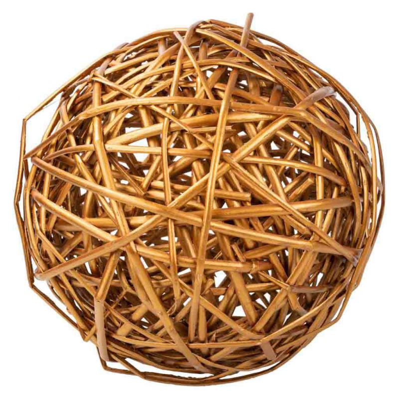 bola decoracion de mimbre cobre