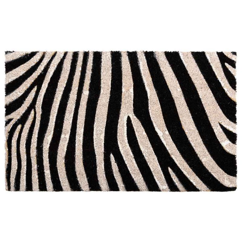 felpudo de coco estampado zebra impreso