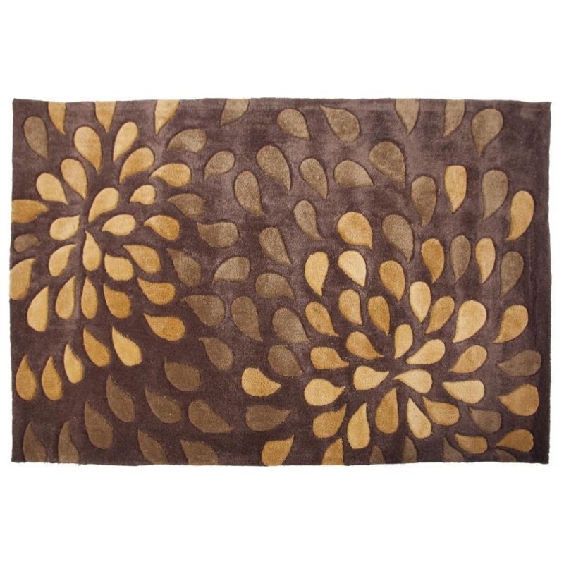 alfombra rejuntada manual tonos verdes pelo alto 1.1 cm