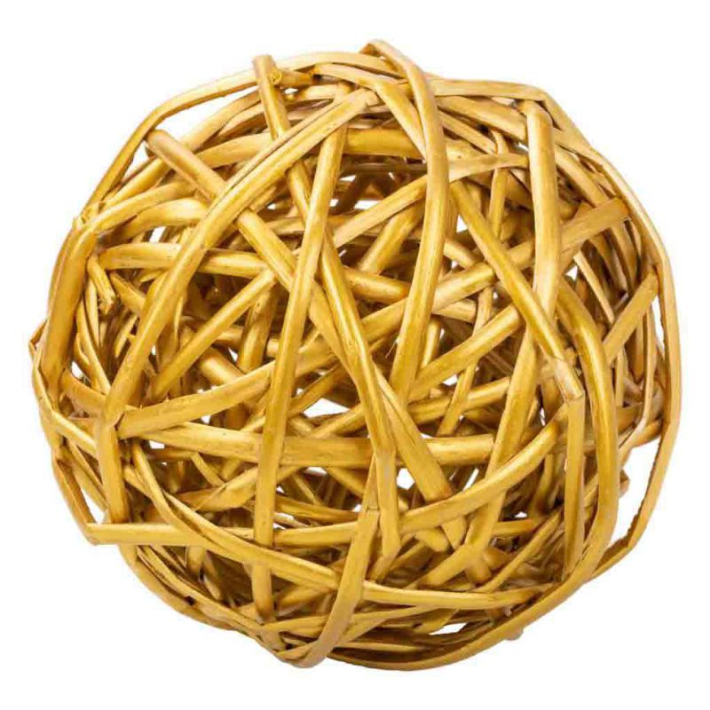 bola decoracion de mimbre dorado