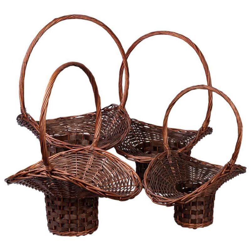 cestas de mimbre set 4 pzas marron