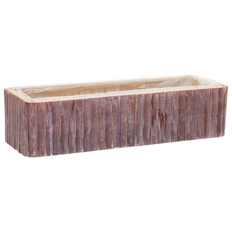 cesto rectangular de madera gris