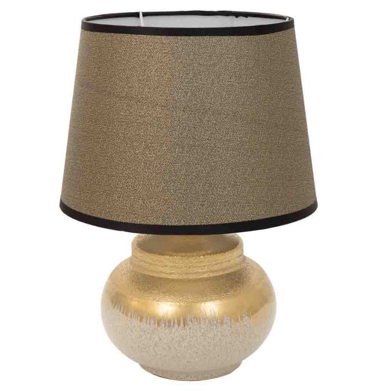 lampara de mesa de ceramica oro