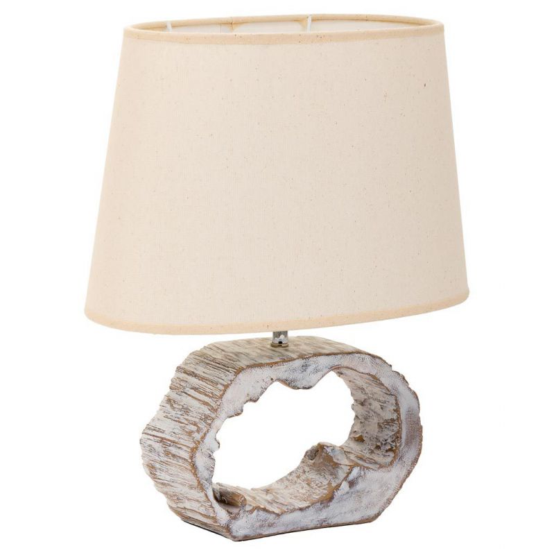 lampara de mesa de poliresina blanco