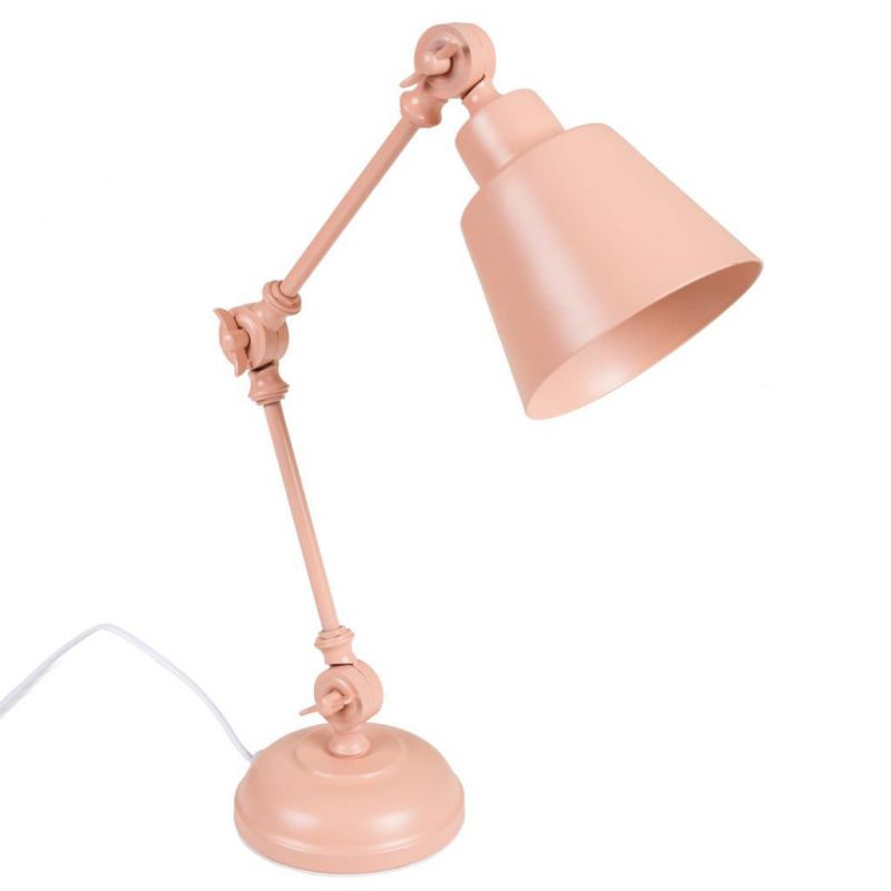 lampara flexo de mesa de metal rosa