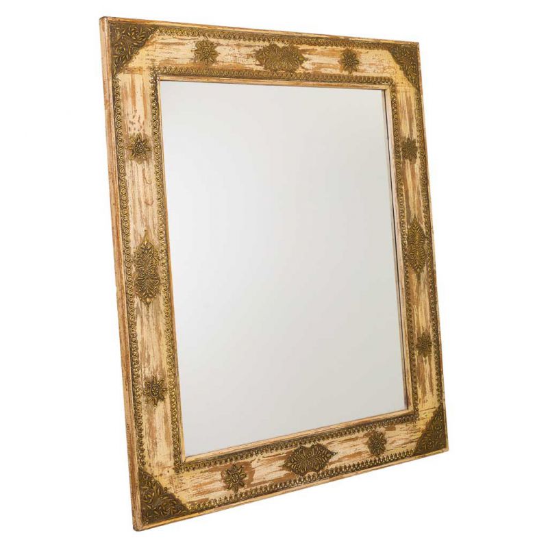 espejo de madera acabado artesanal