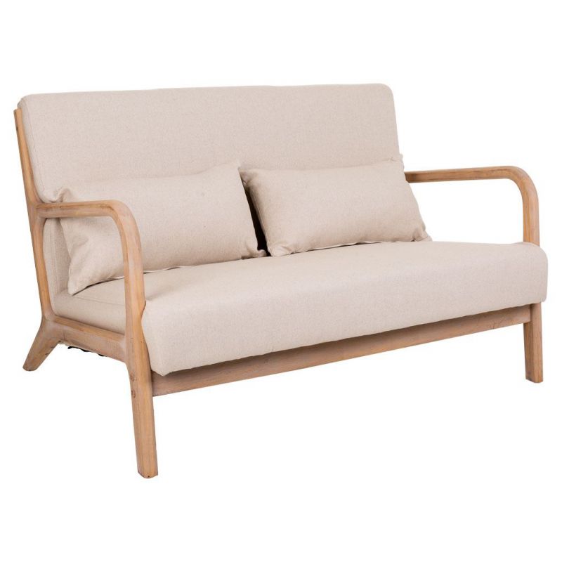 sofa de madera tapizado