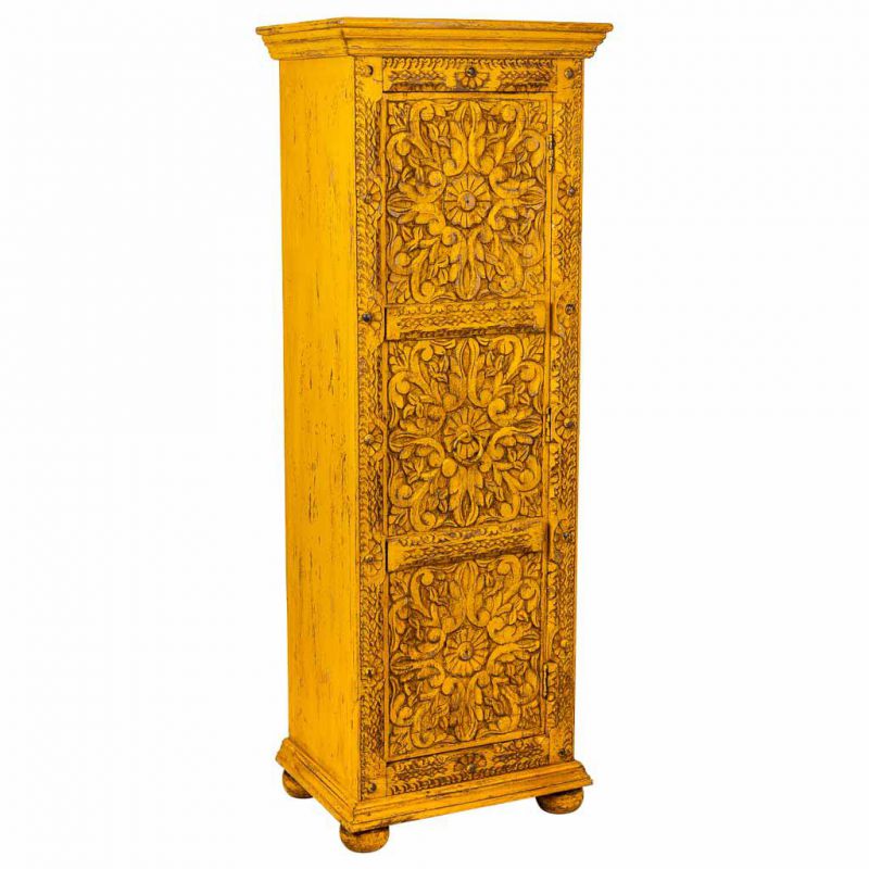 armario de madera artesanal amarillo