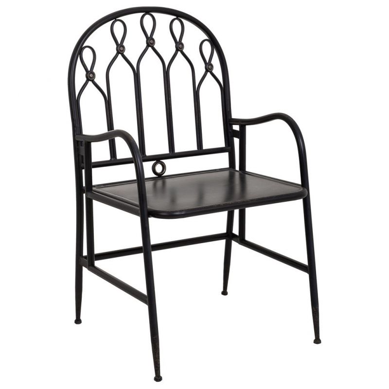 silla de metal negro