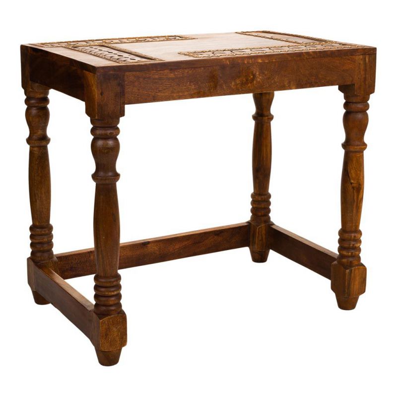 mesa de madera acabado artesanal