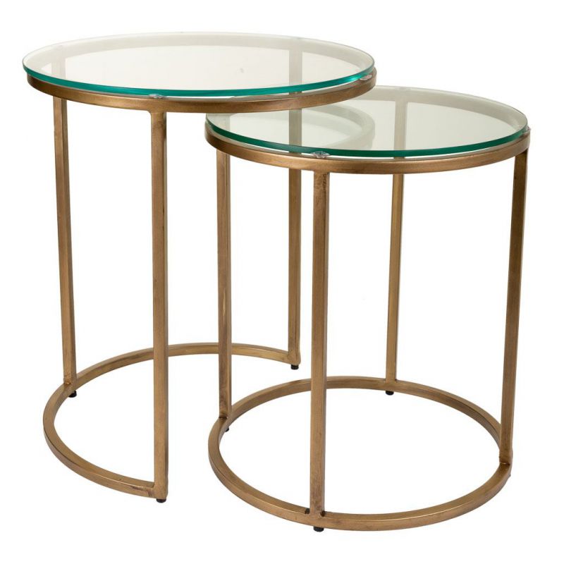 mesas de centro de metal set de 2 piezas