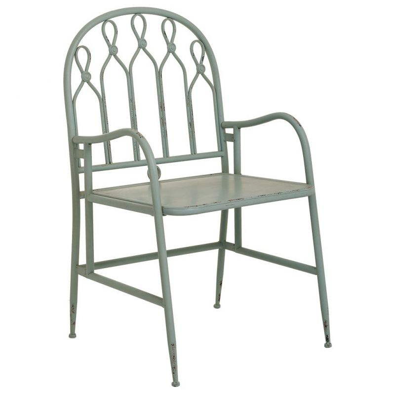 silla de metal verde