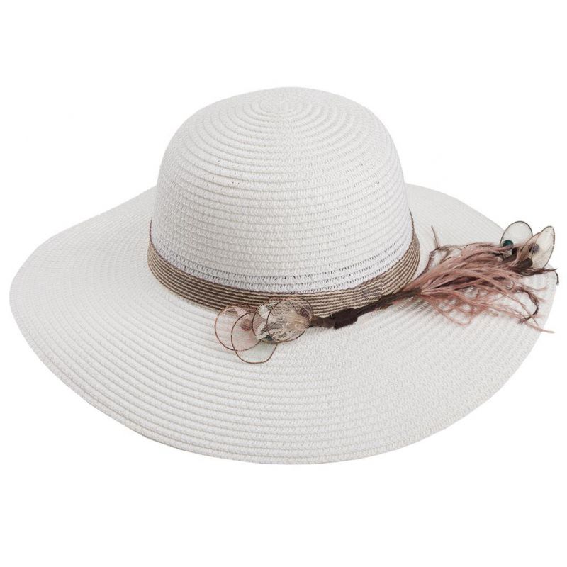 sombrero sra de ala ancha con adorno elegante