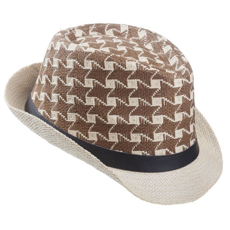 sombrero fedora bicolor con detalle hebilla
