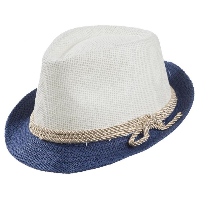 sombrero fedora bicolor con detalle