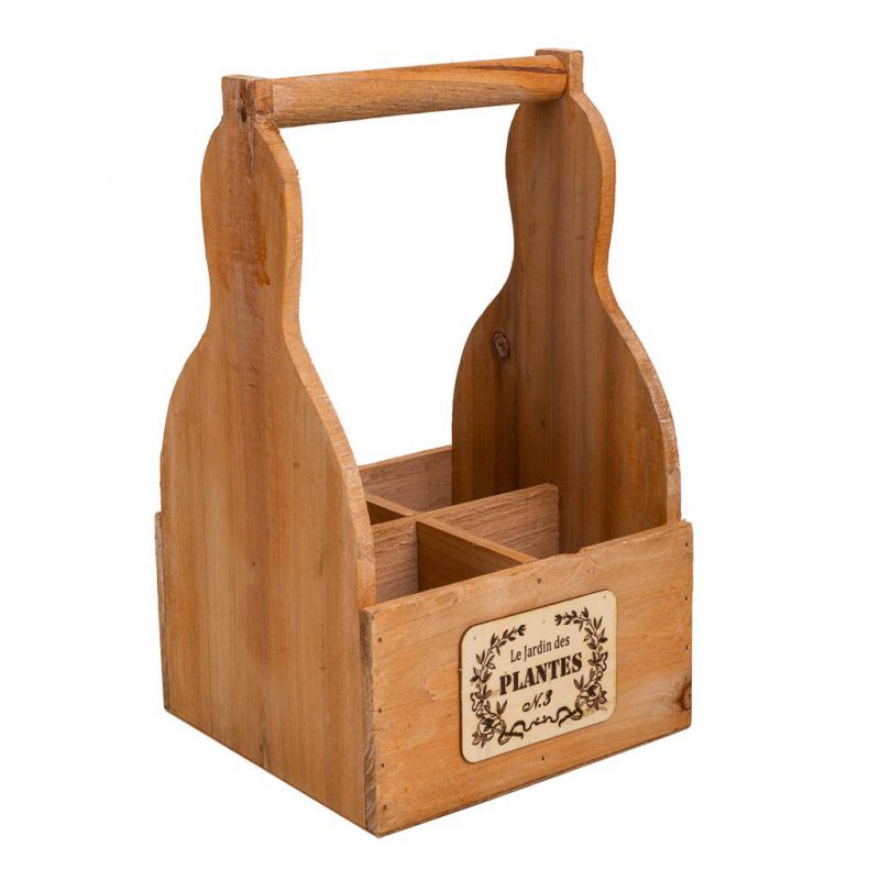 cesta macetero de madera