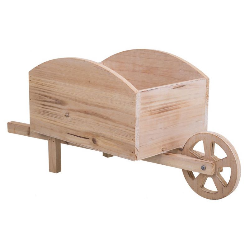 carrito macetero de madera