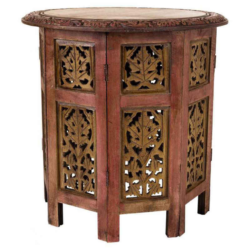 mesa de centro de madera artesanal marron