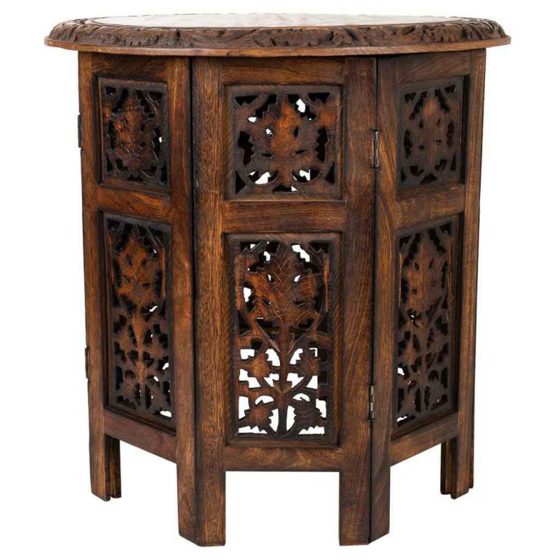 mesa de centro de madera  artesanal marron