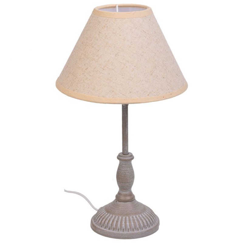 lampara de mesa de metal gris