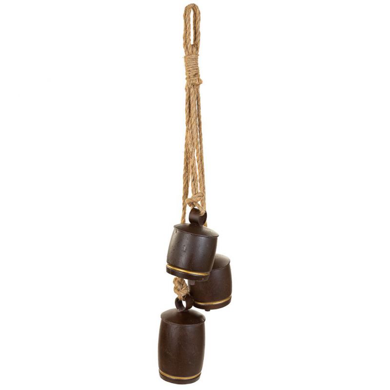 campana decoracion de metal marron
