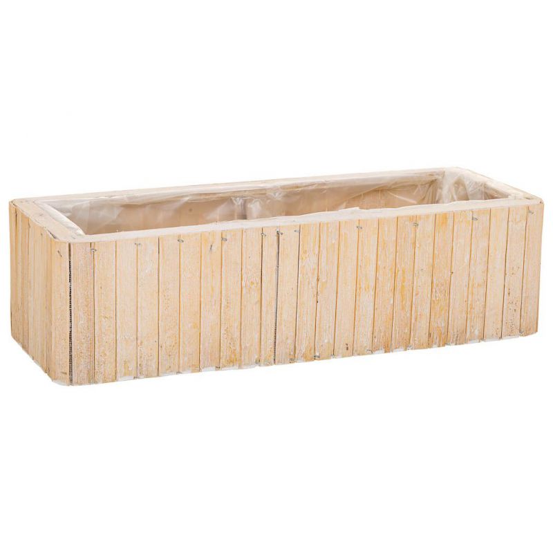 cesto rectangular de madera marron