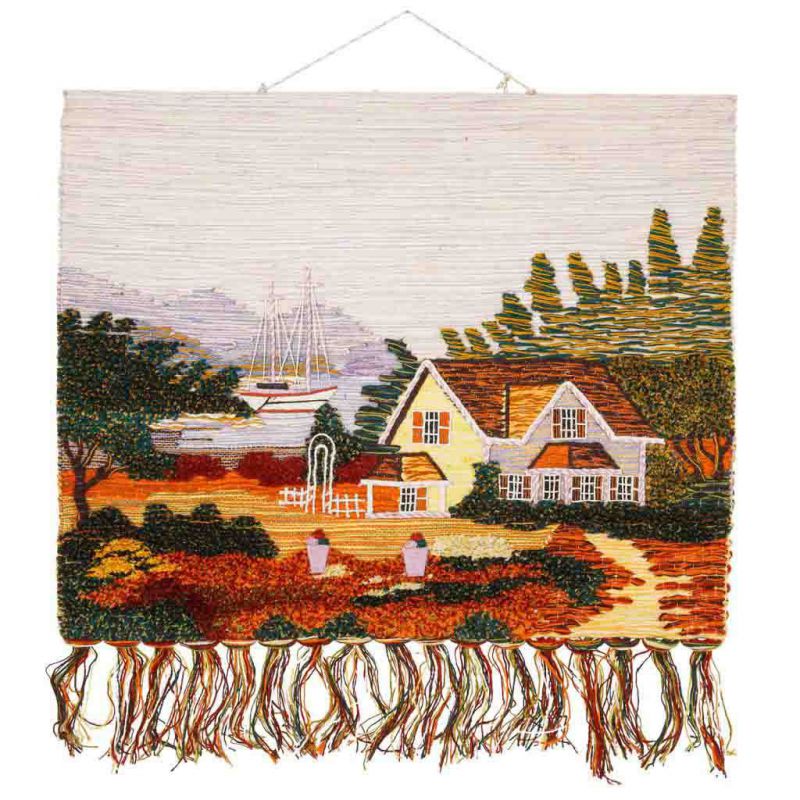 tapiz de yute tejido artesano decorativo