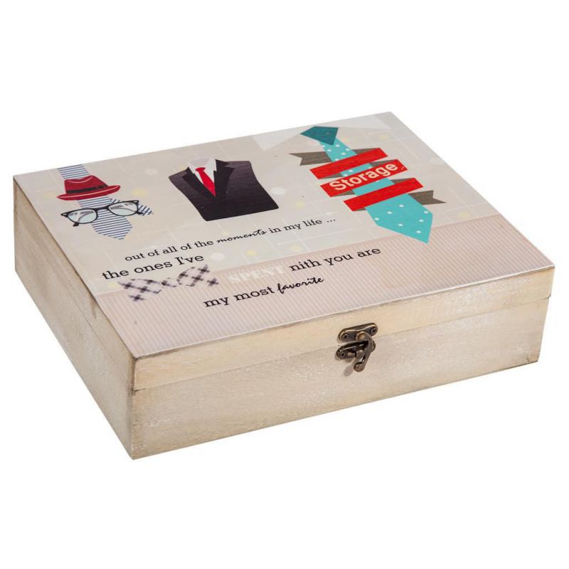caja organizadora de corbatas de madera