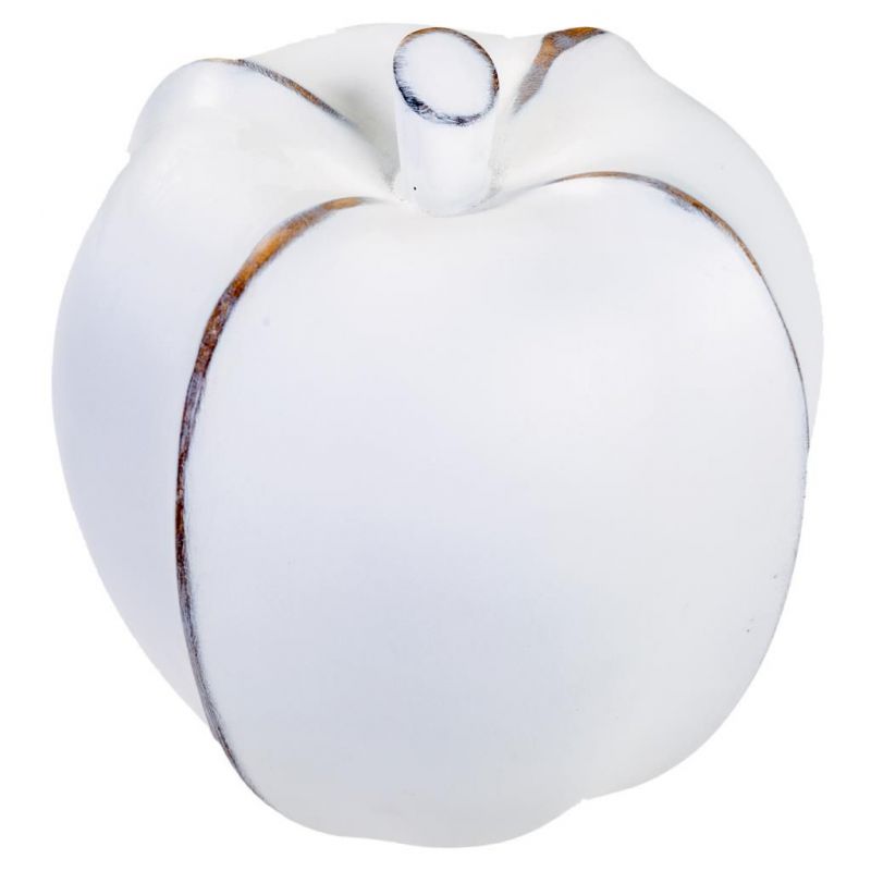 figura manzana decorativa blanca