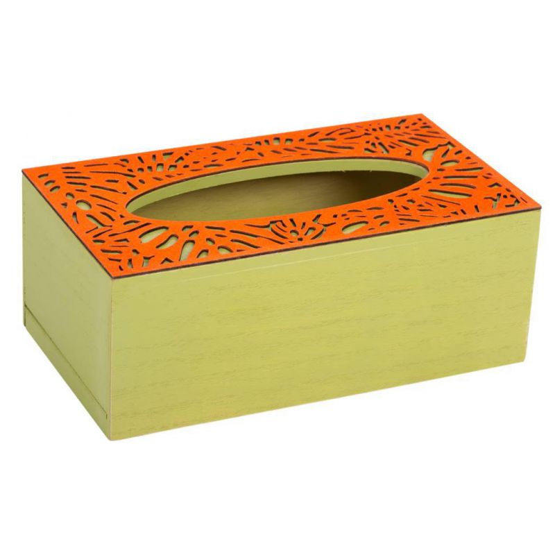caja de pañuelos de madera