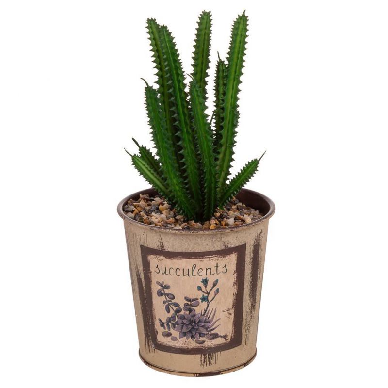 maceta cactus artificial