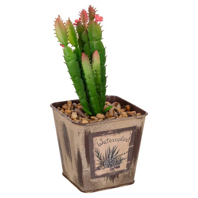 maceta cactus artificial